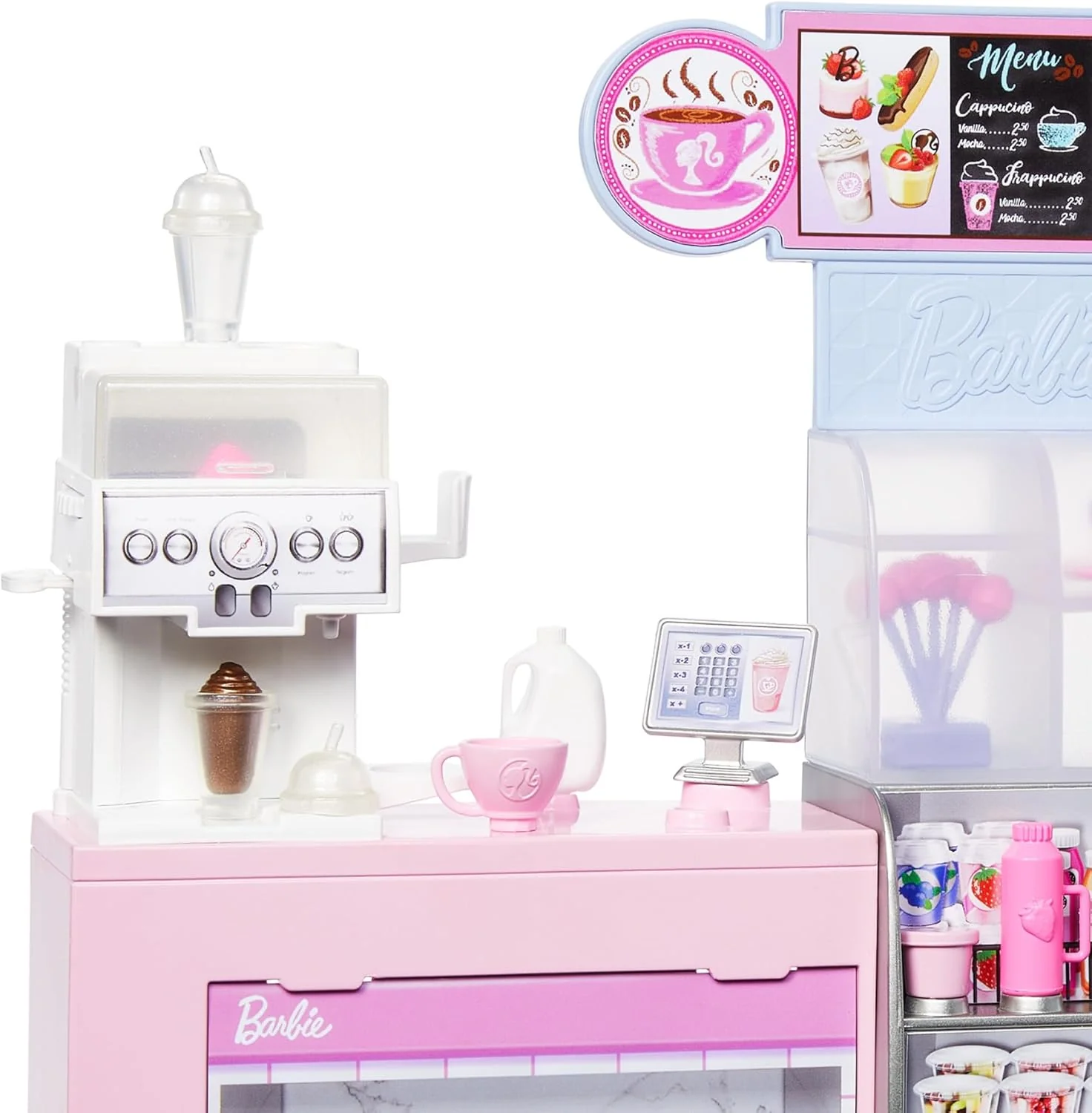 Barbie Caffetteria, Playset Con Bambola Barista Bionda, Macchinetta Per Il Caffè Funzionante E Oltre 10 Accessori - Image 4