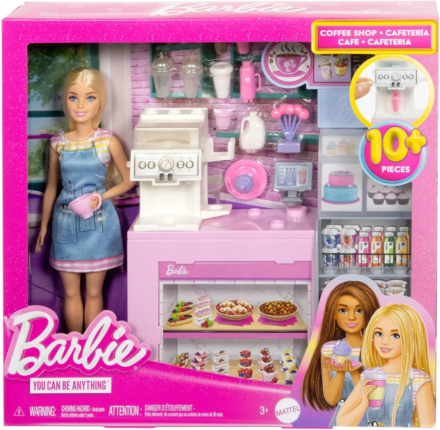 Barbie Caffetteria, Playset Con Bambola Barista Bionda, Macchinetta Per Il Caffè Funzionante E Oltre 10 Accessori - Image 6
