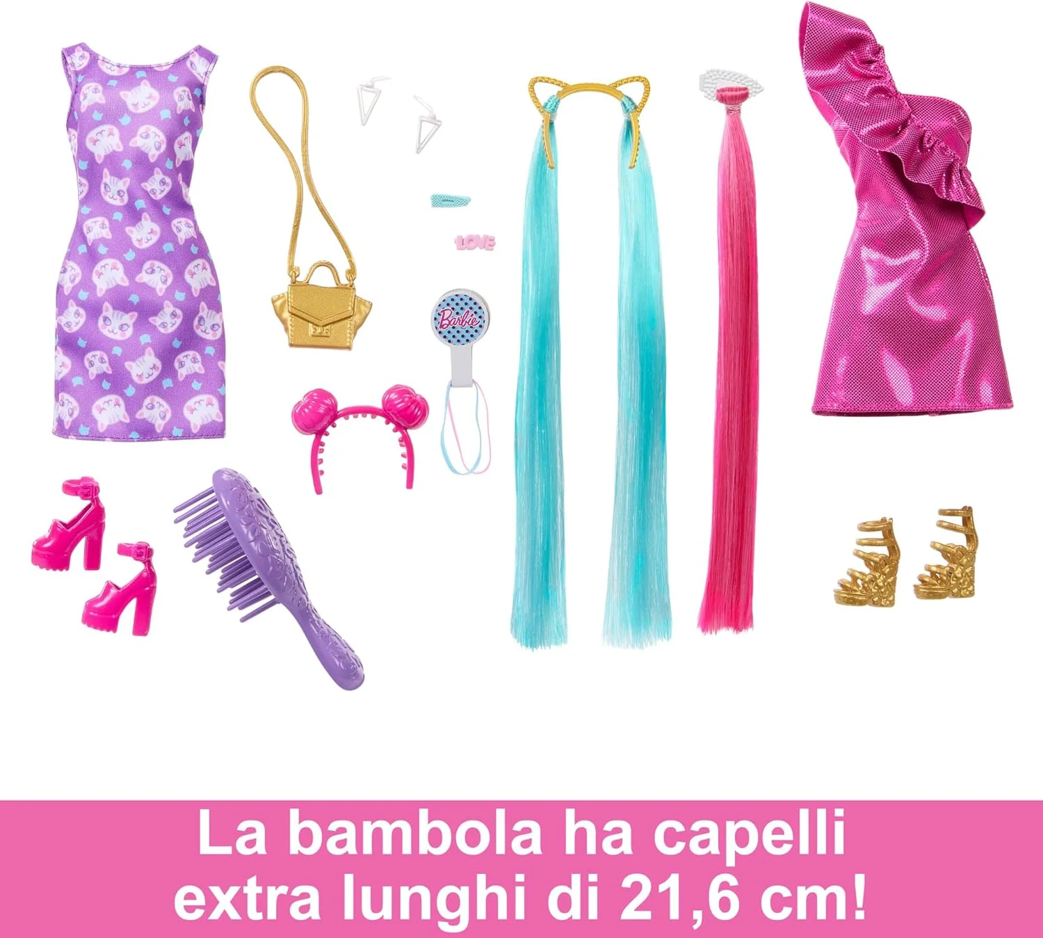 Barbie Fun and Fancy Hair con 10 accessori per il look - Image 2