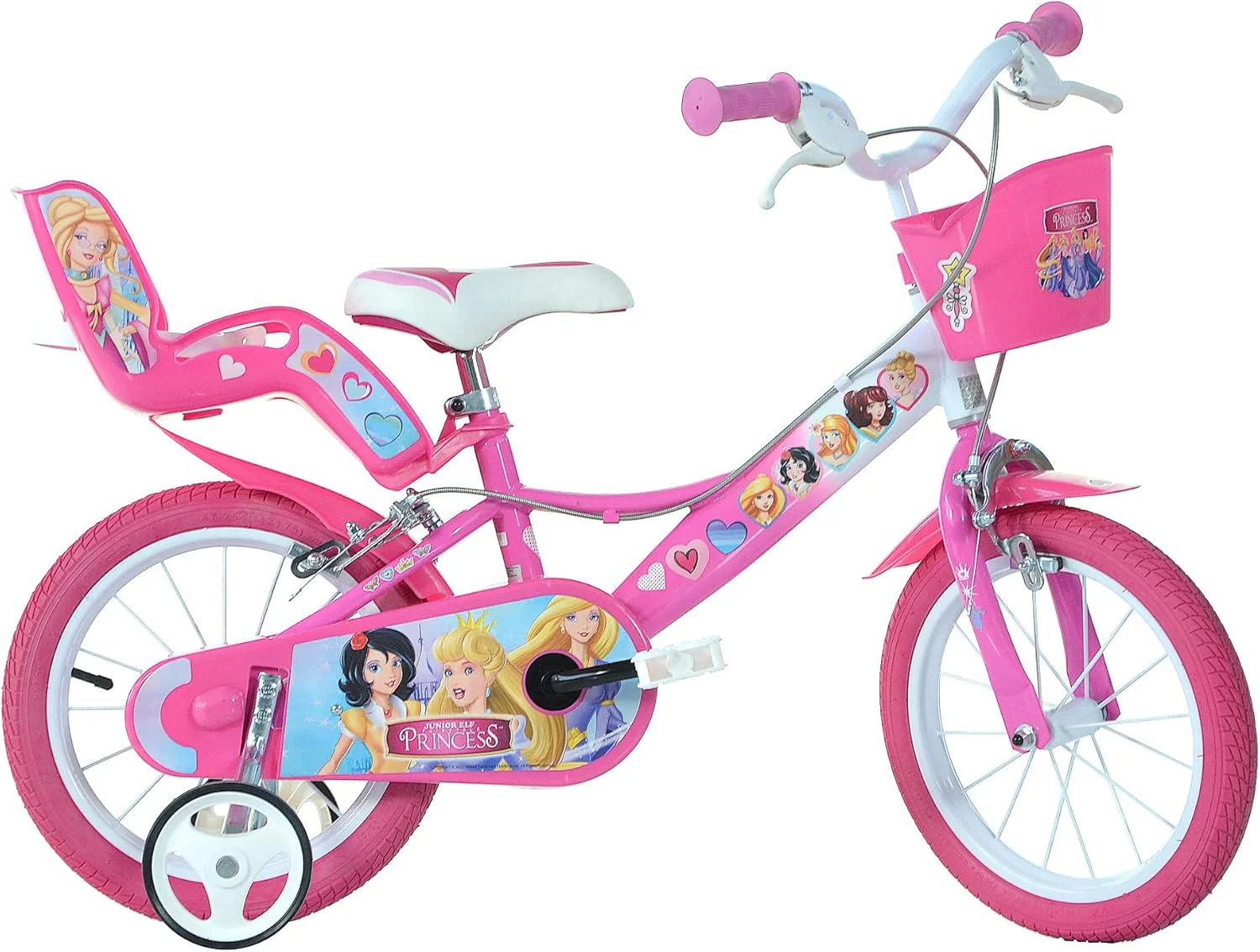 Bici per bambina Fairytale Princess 14" con rotelle e doppio freno