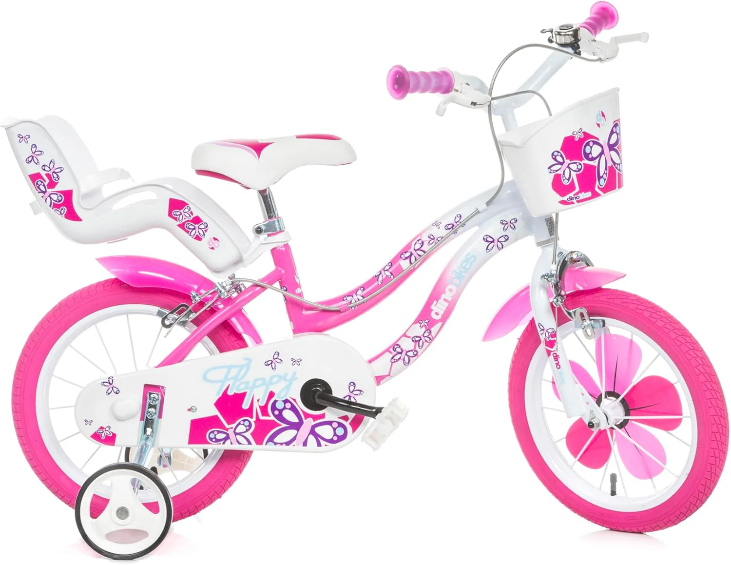 Bici per bambina Flappy 16" con doppi freni e ruote in acciaio