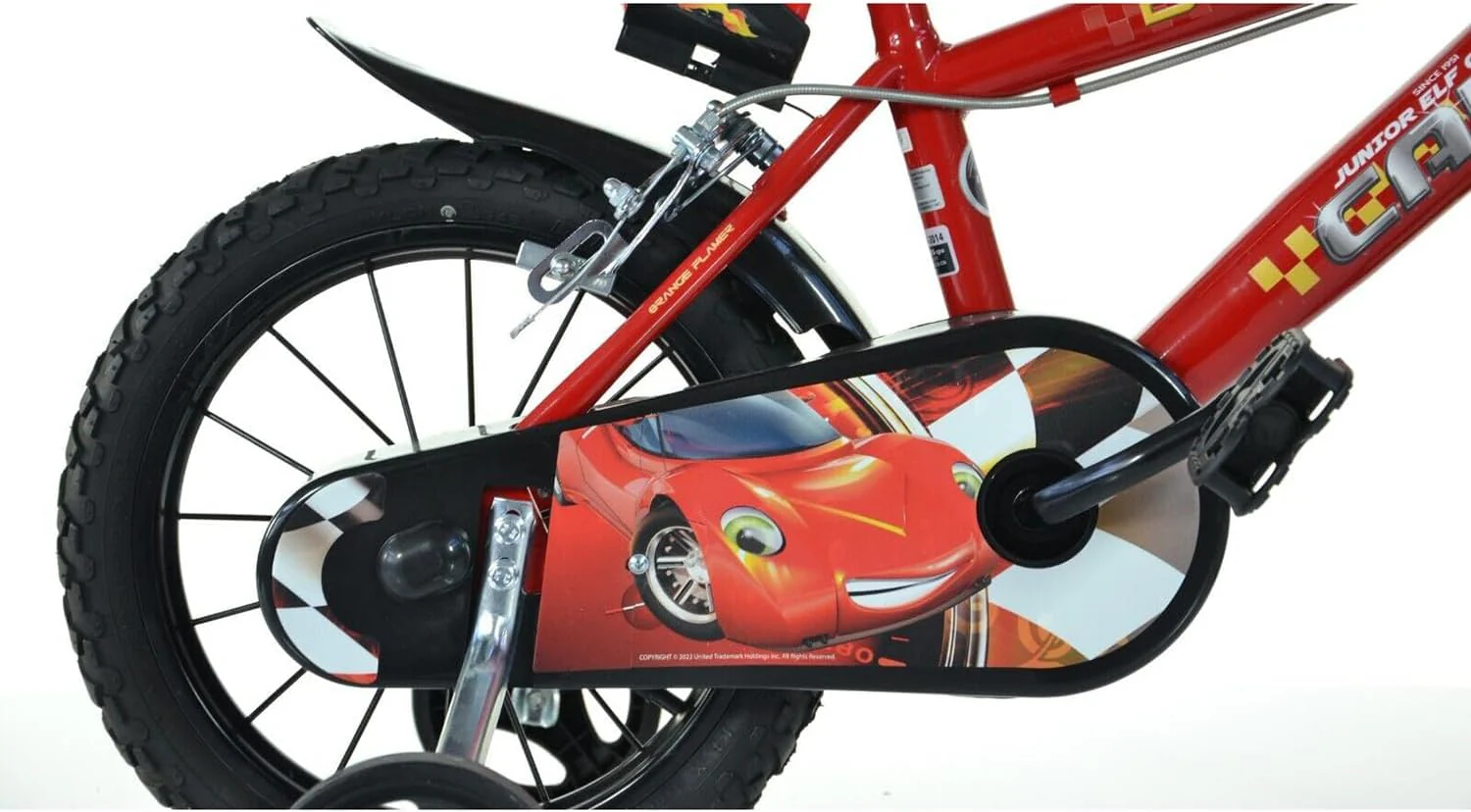 Bici per bambino Buddy Cars 14" con rotelle, borraccia e doppio freno - Image 3