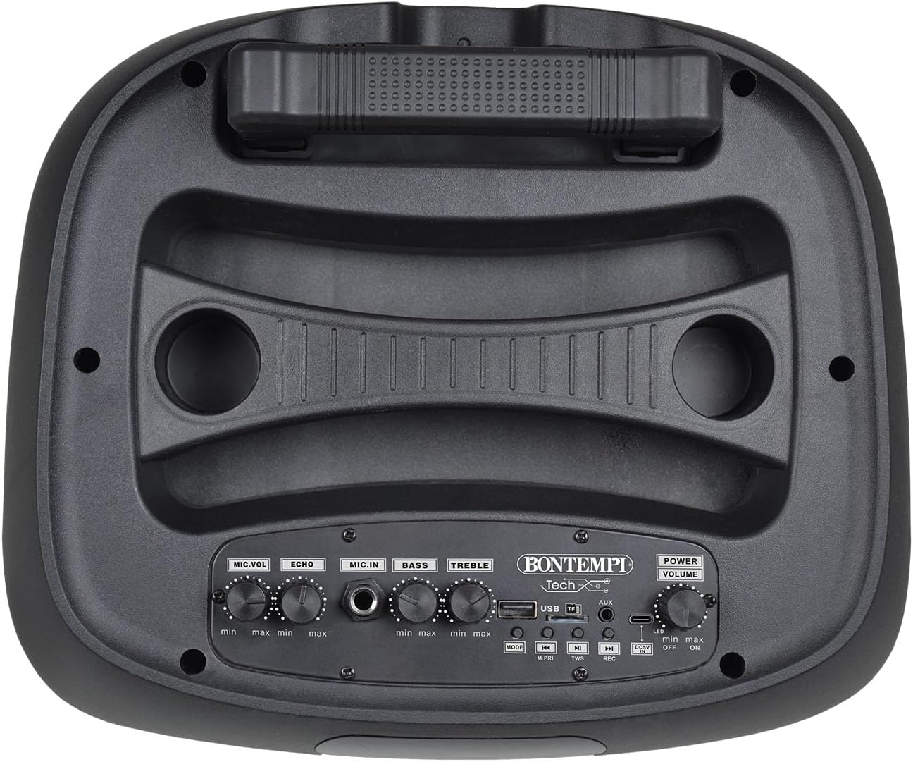 Cassa Amplificatore Trolley Karaoke con 2 Microfoni Wireless, luci RGB e display - Image 3