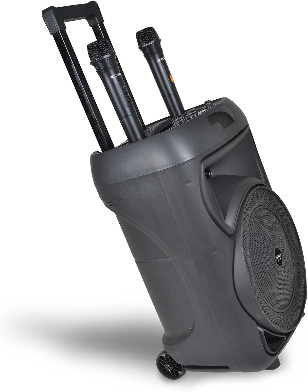 Cassa Amplificatore Trolley Karaoke con 2 Microfoni Wireless, luci RGB e display - Image 4