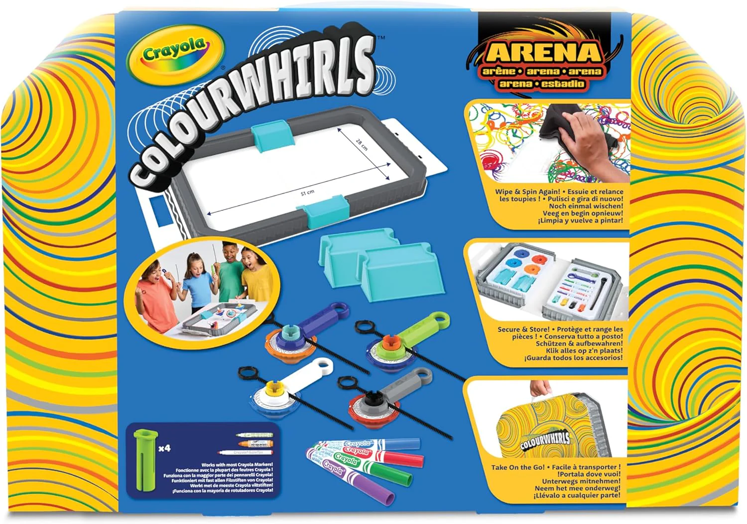 Crayola - ColourWhirls la Trottola dei Colori Battle Arena con 4 Trottole - Image 5