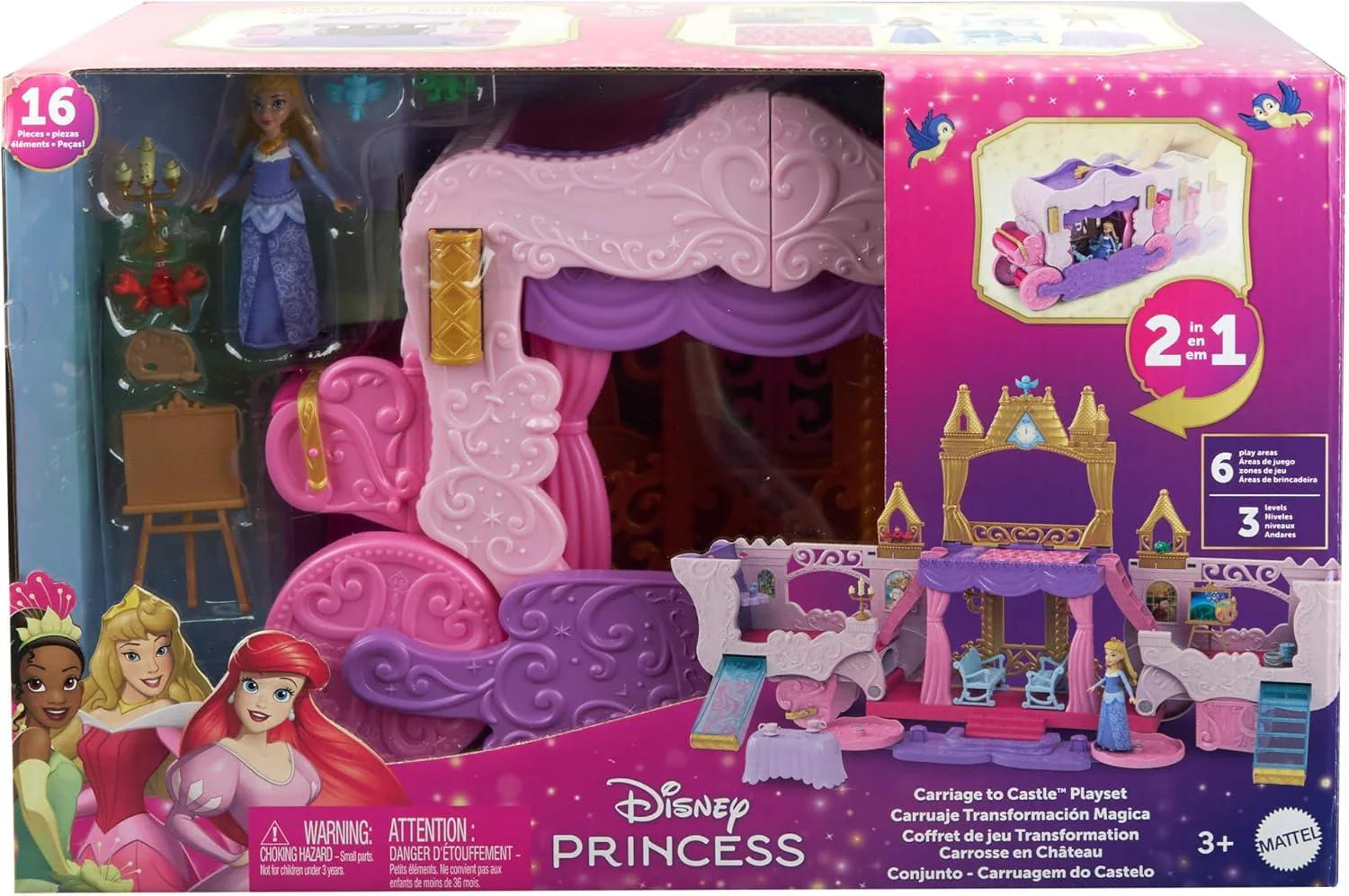 Disney Princess - Playset 2 In 1 Castello Carrozza Trasformabile - Image 6