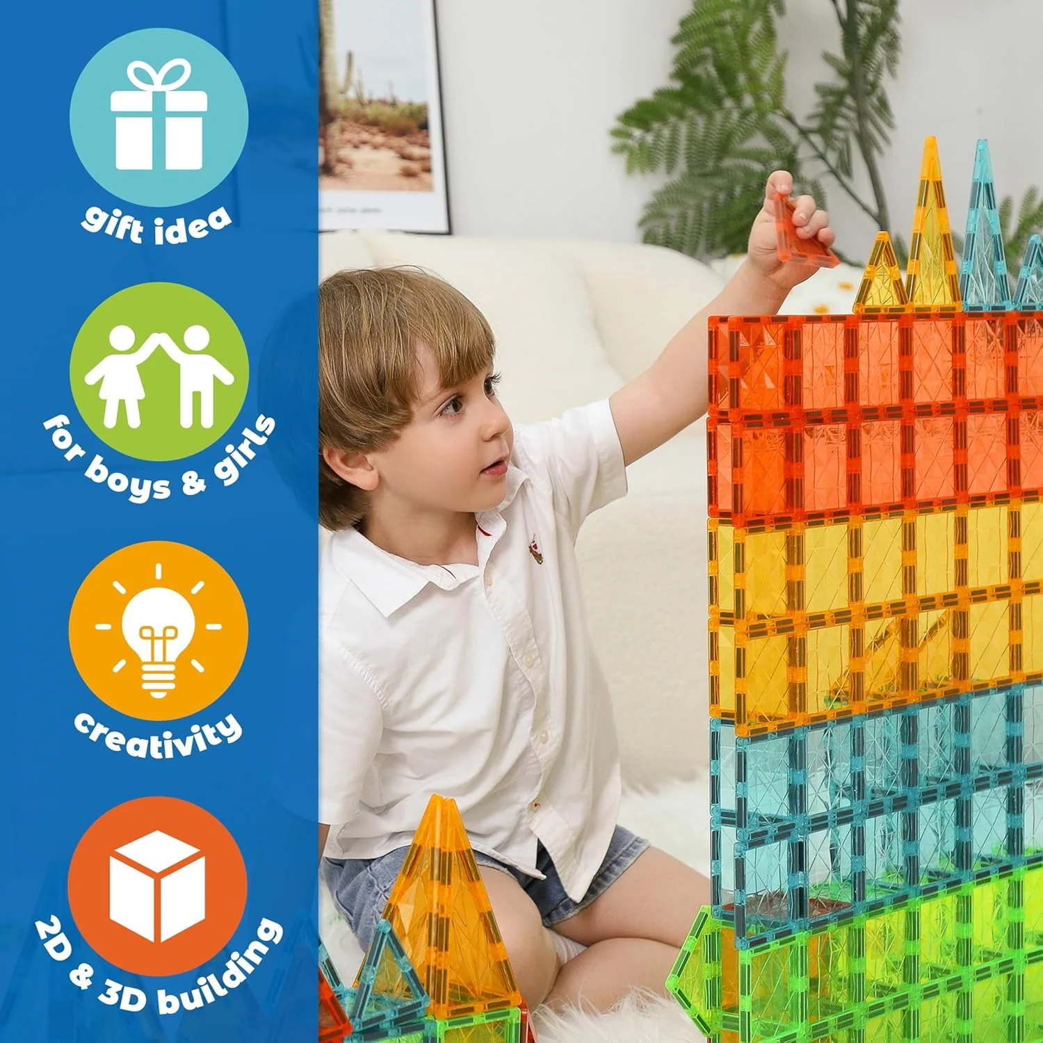 Geomag - Costruzioni magnetiche Magnetic Tiles Gems 60 pezzi - Image 4