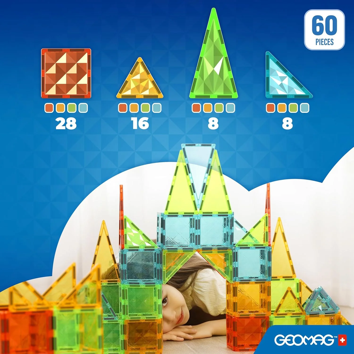 Geomag - Costruzioni magnetiche Magnetic Tiles Gems 60 pezzi - Image 5