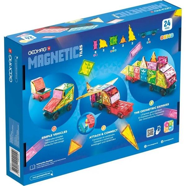 Geomag - Costruzioni magnetiche Magnetic Tiles Vehicles 24 pezzi - Image 2