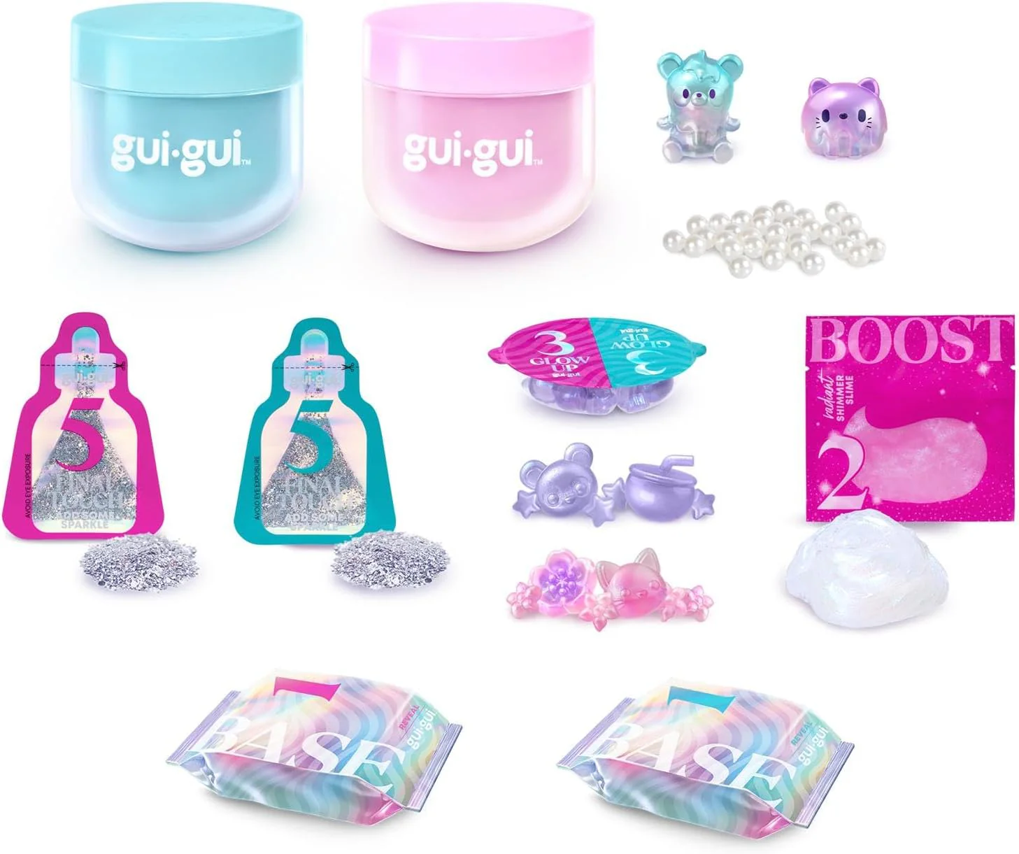 Gui Gui Exclusive Deluxe Twin Pack Slime glitterato con decorazioni - Image 4