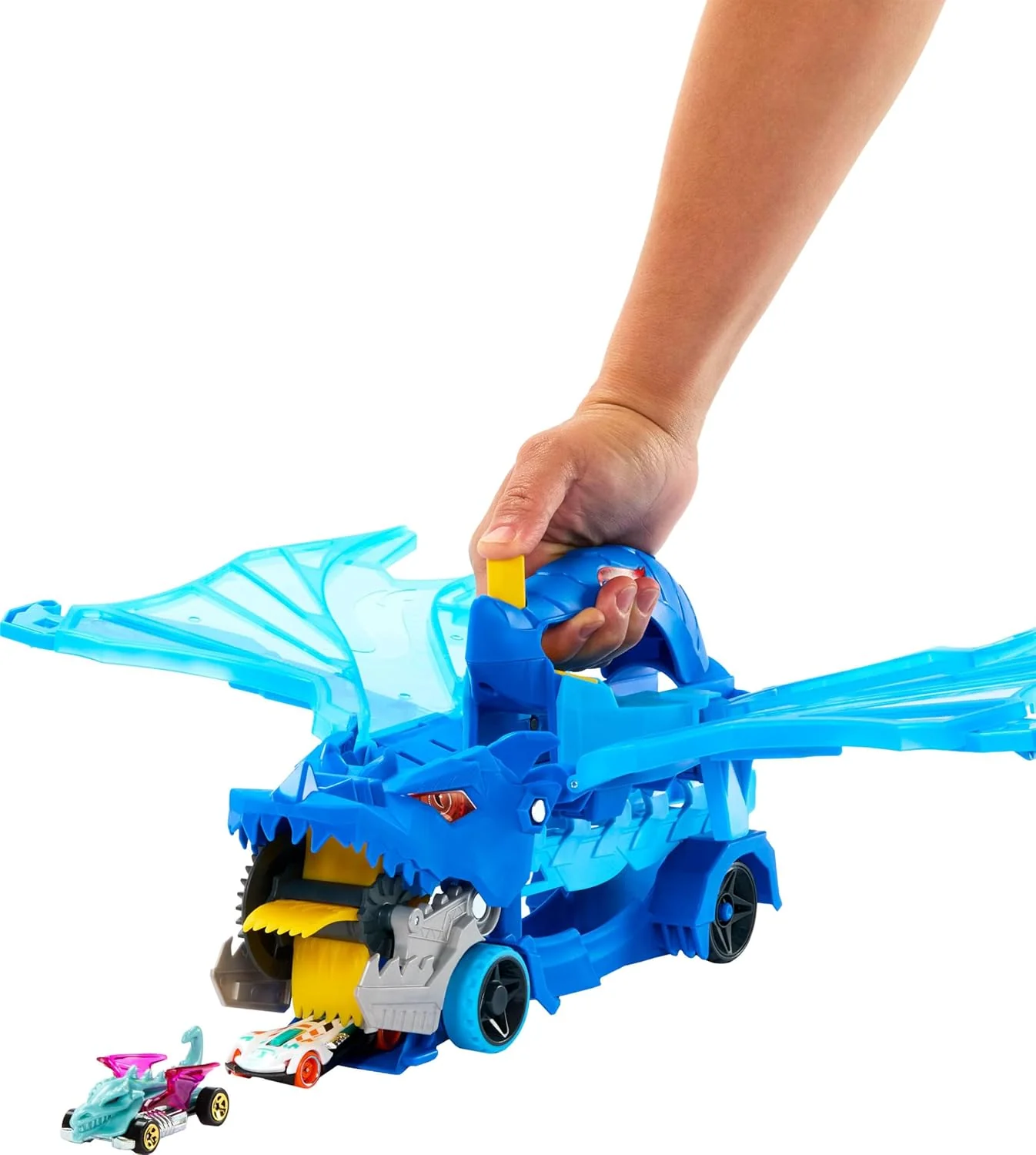 Hot Wheels City Drago Trasportatore Trasformabile E 2 Macchinine in Scala 1:64 - Image 3