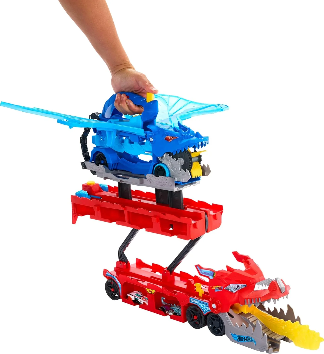 Hot Wheels City Drago Trasportatore Trasformabile E 2 Macchinine in Scala 1:64 - Image 4