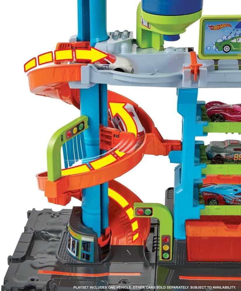 Hot Wheels City - Mega Torre Autolavaggio con macchinina e serbatoi per l'acqua - Image 3