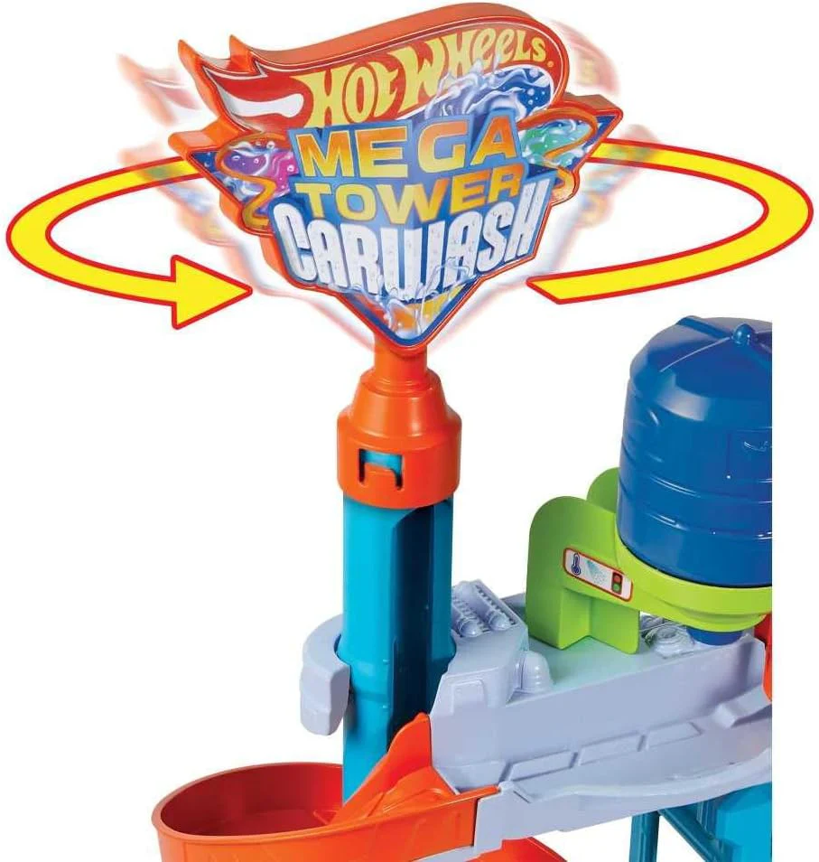 Hot Wheels City - Mega Torre Autolavaggio con macchinina e serbatoi per l'acqua - Image 5