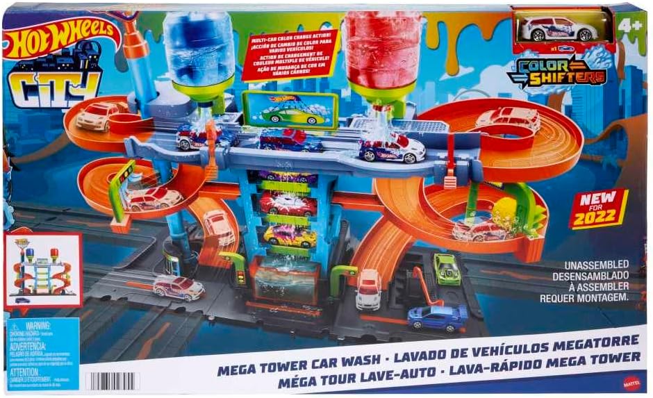 Hot Wheels City - Mega Torre Autolavaggio con macchinina e serbatoi per l'acqua - Image 6