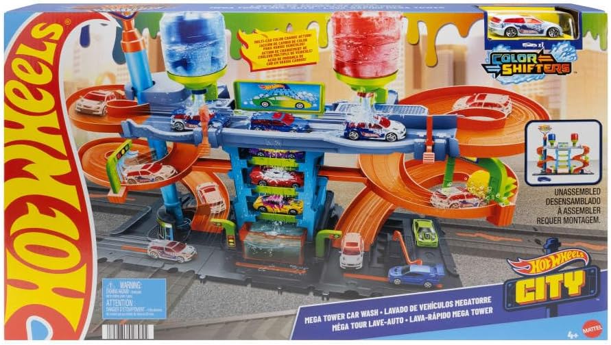Hot Wheels City - Mega Torre Autolavaggio con macchinina e serbatoi per l'acqua - Image 7