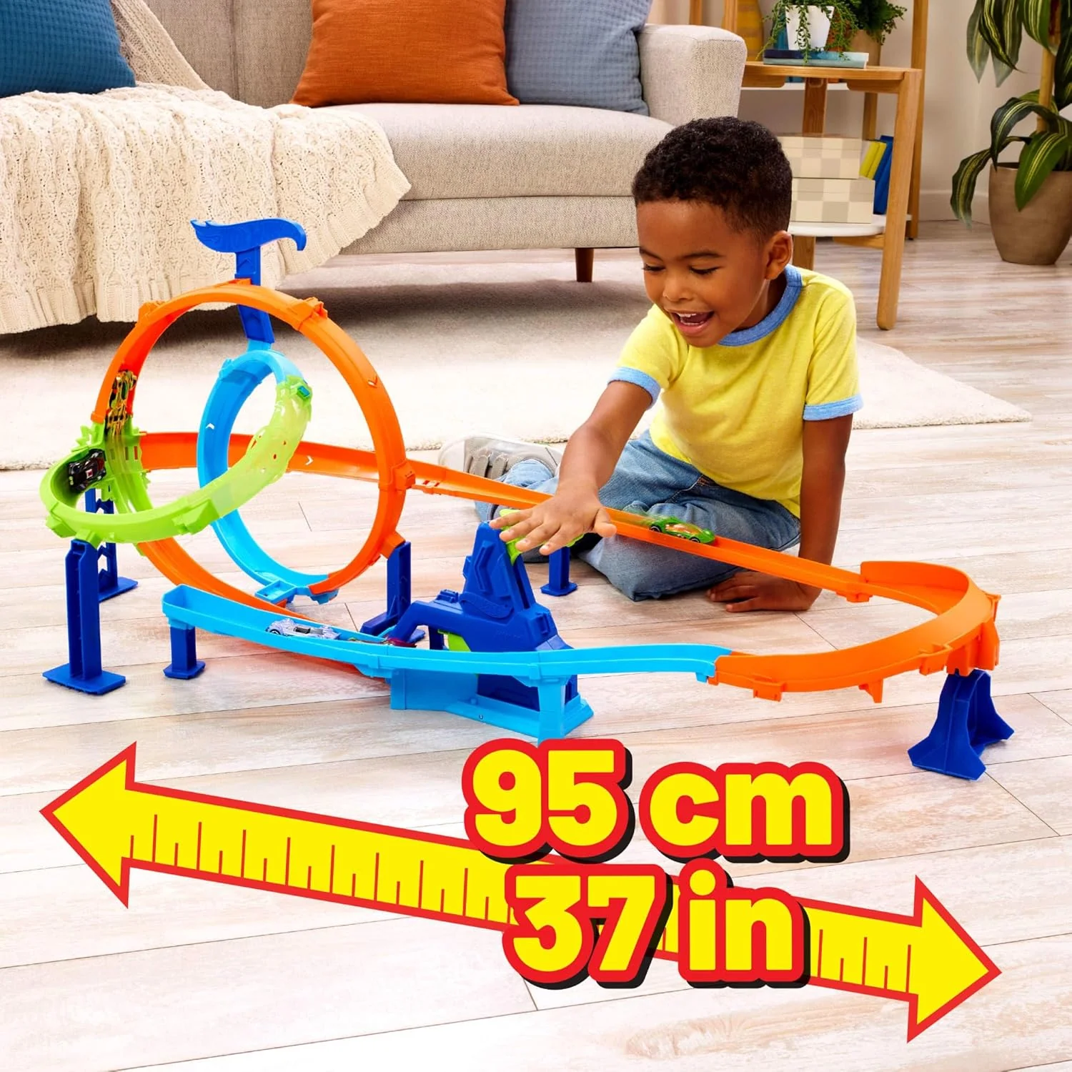 Hot Wheels - Set Pista del Mega Ciclone con due giri della morte e macchinina - Image 2