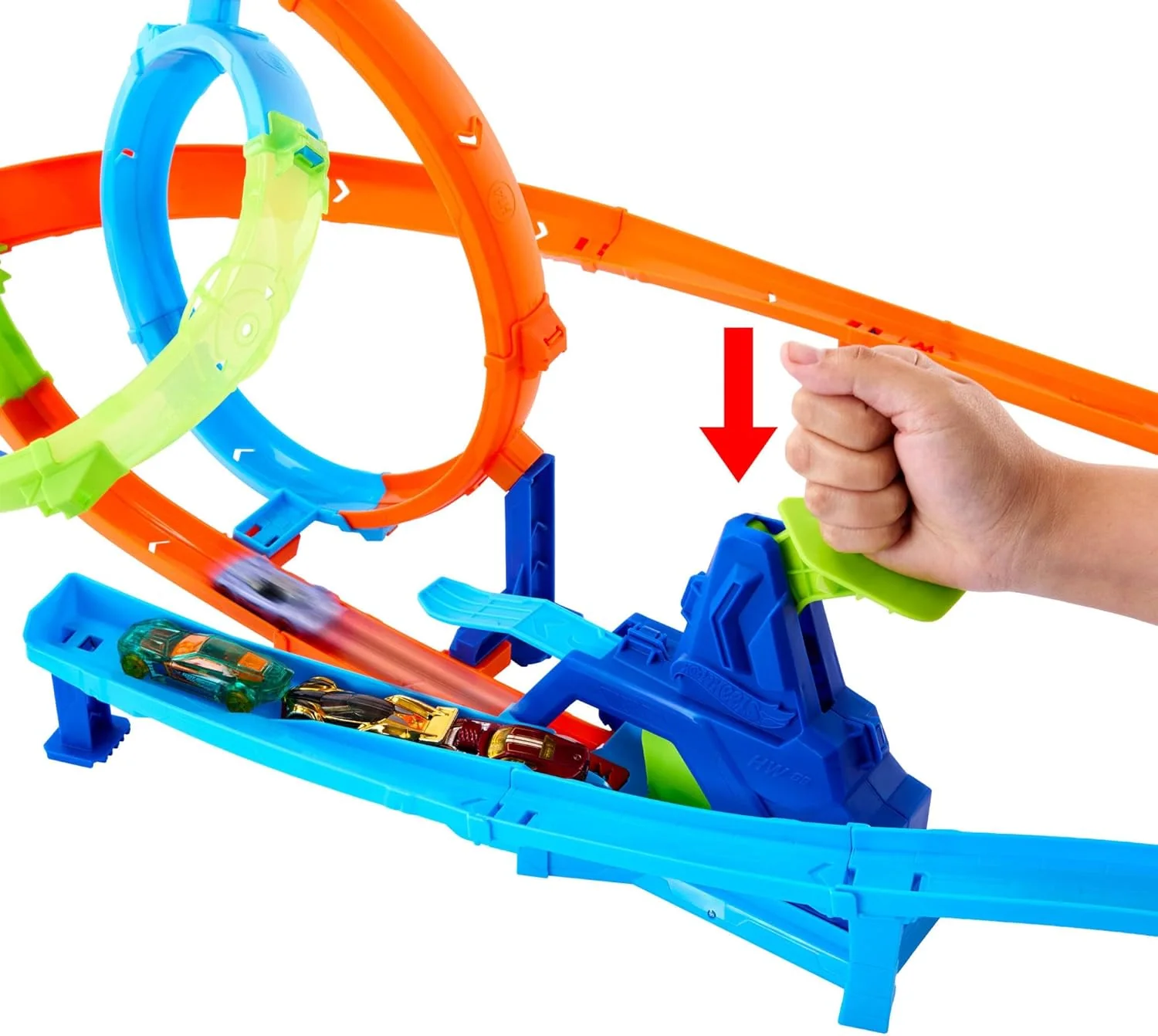 Hot Wheels - Set Pista del Mega Ciclone con due giri della morte e macchinina - Image 5