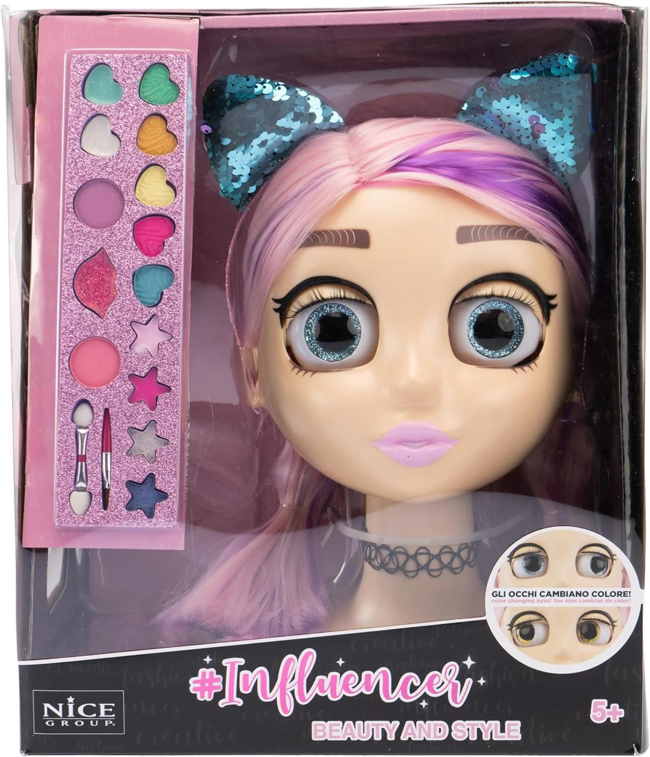 Influencer Make Up Doll Testa da Truccare e Pettinare - Image 3