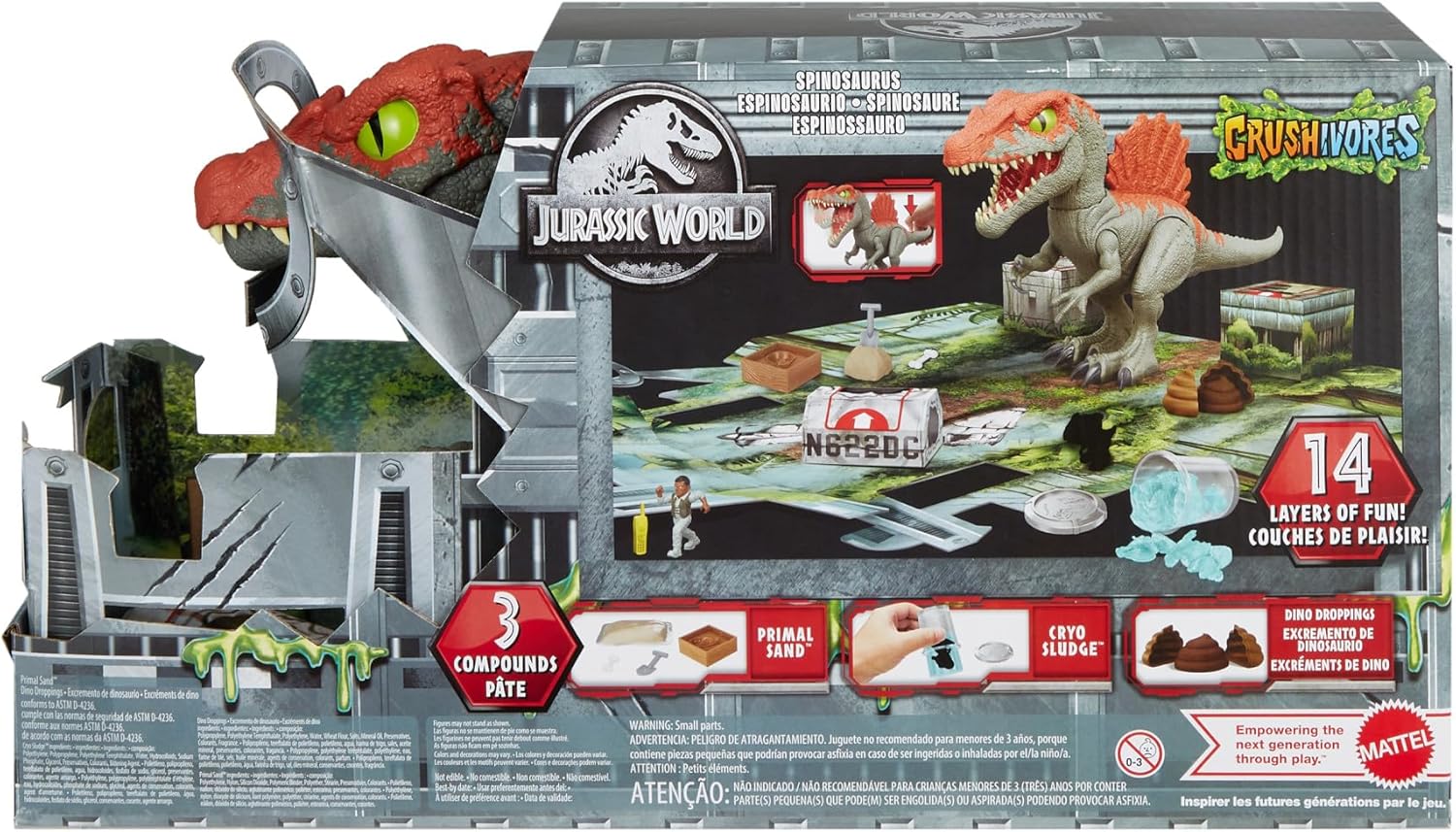 Jurassic World Crushivores - Spinosauro Cage Crasher con accessori a sorpresa - Image 3