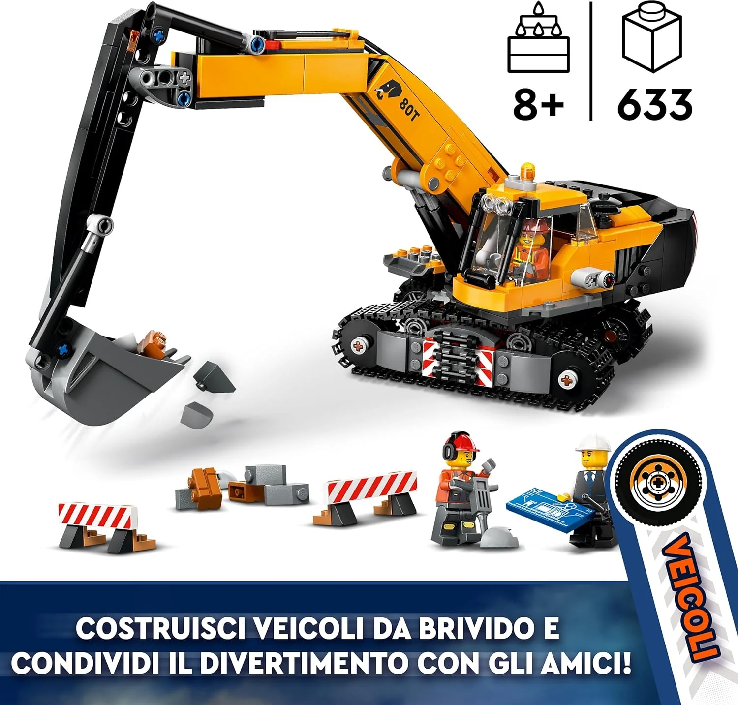 Lego City - Escavatore da cantiere giallo 60420 - Image 4