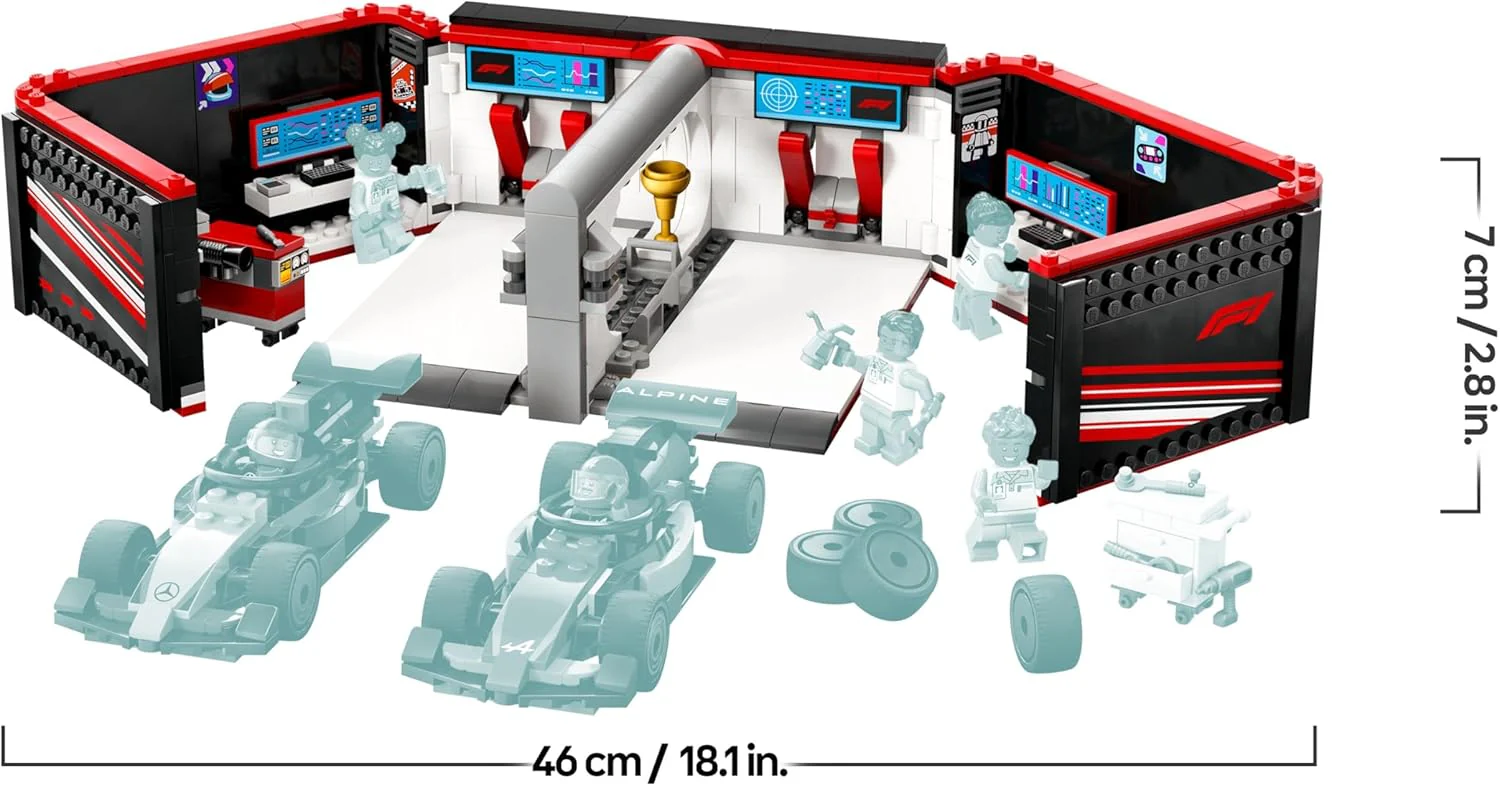Lego City - Garage con monoposto Mercedes-AMG e Alpine F1 60444 - Image 2