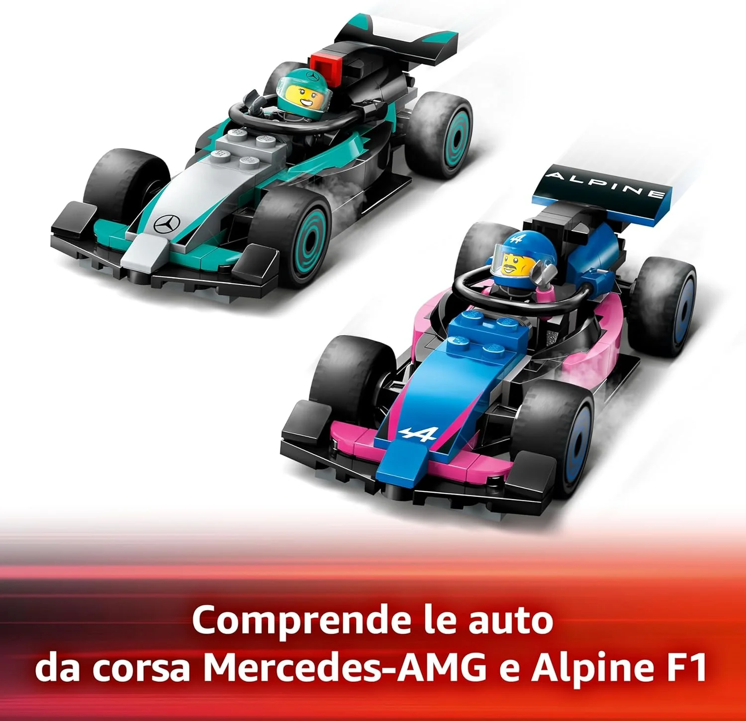 Lego City - Garage con monoposto Mercedes-AMG e Alpine F1 60444 - Image 4