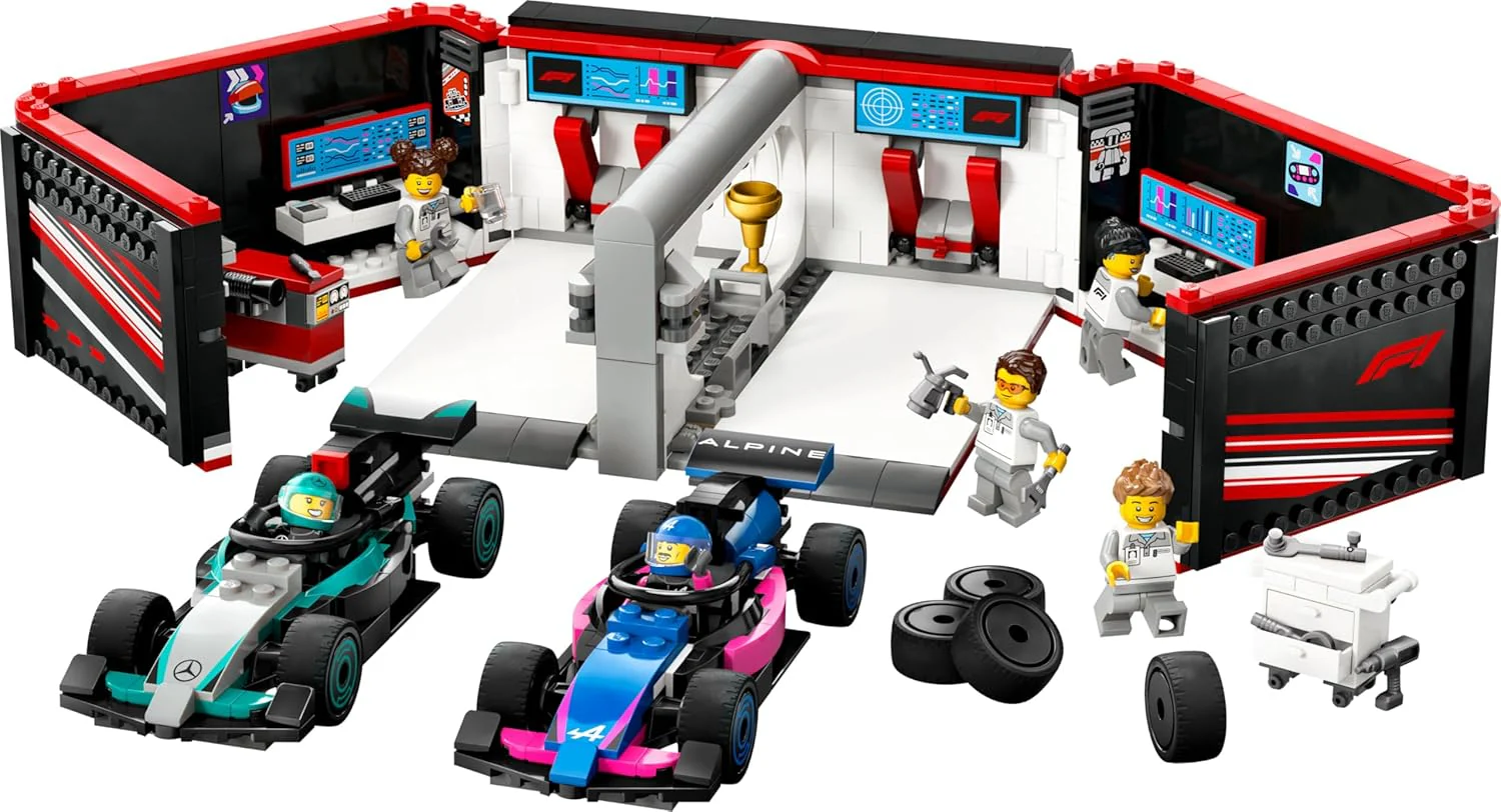 Lego City - Garage con monoposto Mercedes-AMG e Alpine F1 60444 - Image 6