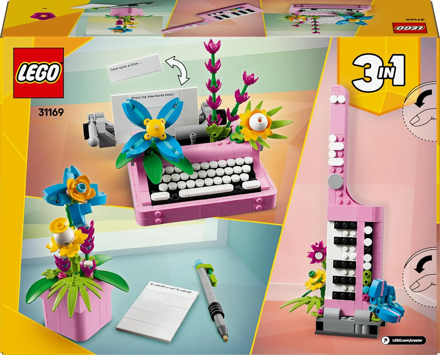 Lego Creator 3 in 1 - Macchina da scrivere con fiori 31169 - Image 6