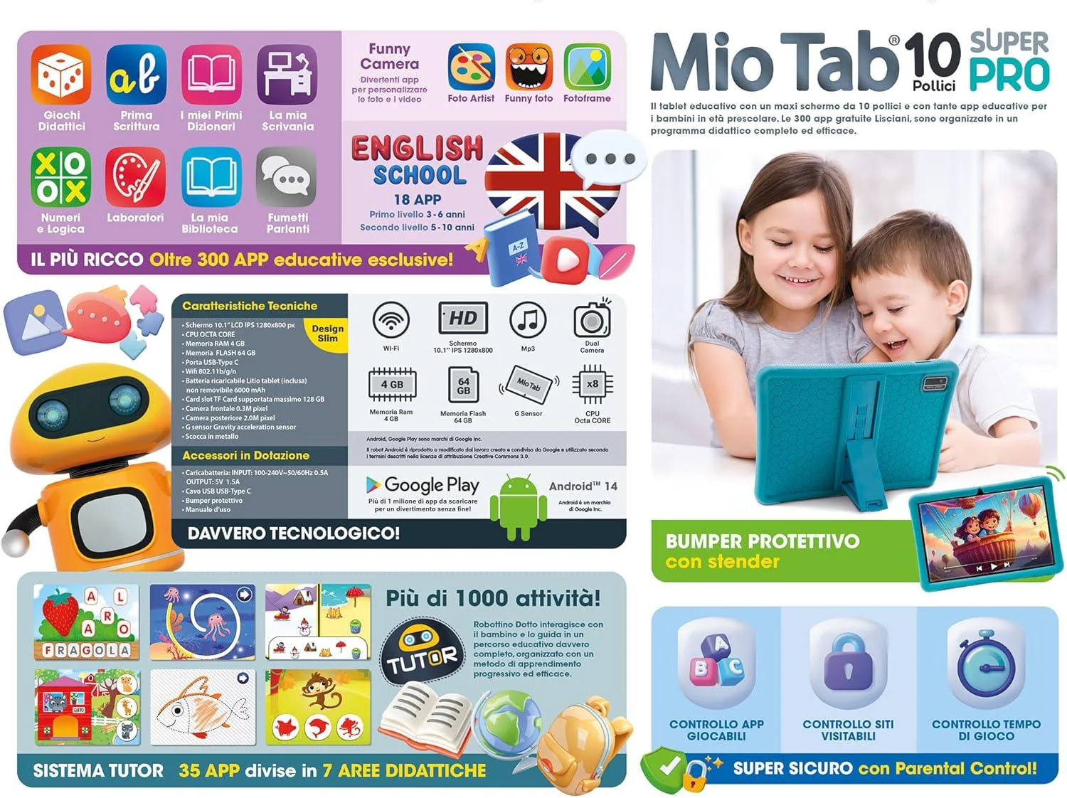 Lisciani - Tablet Mio Tab Hi Tech Educativo 10" Super Pro - Image 4