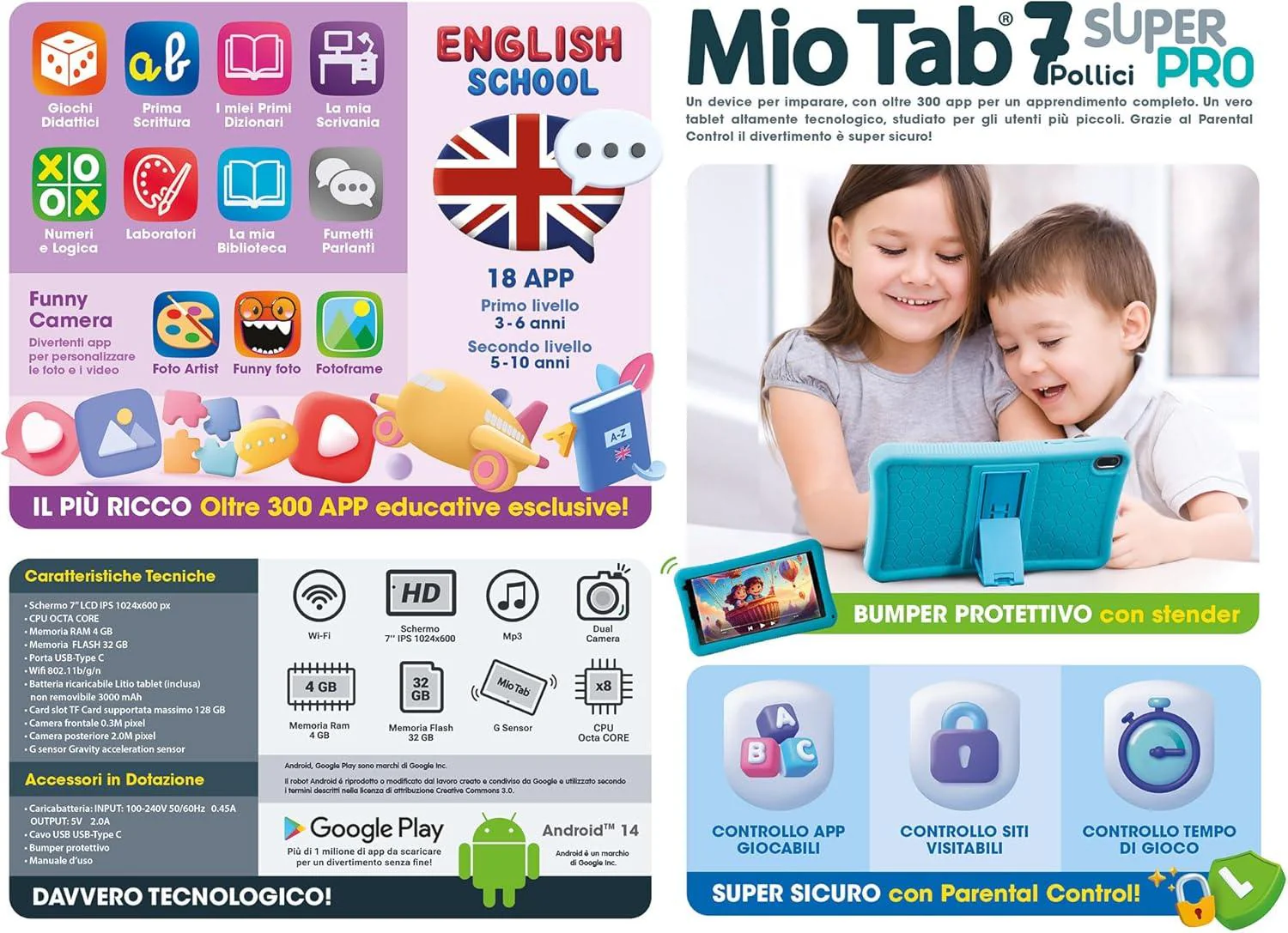 Lisciani - Tablet Mio Tab Hi Tech Educativo 7" Super Pro - Image 4