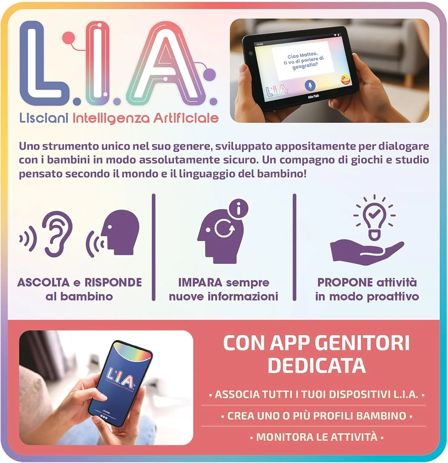 Lisciani - Tablet per bambini Hi Tech Educativo L.I.A. Mio Tab 7" - Image 3