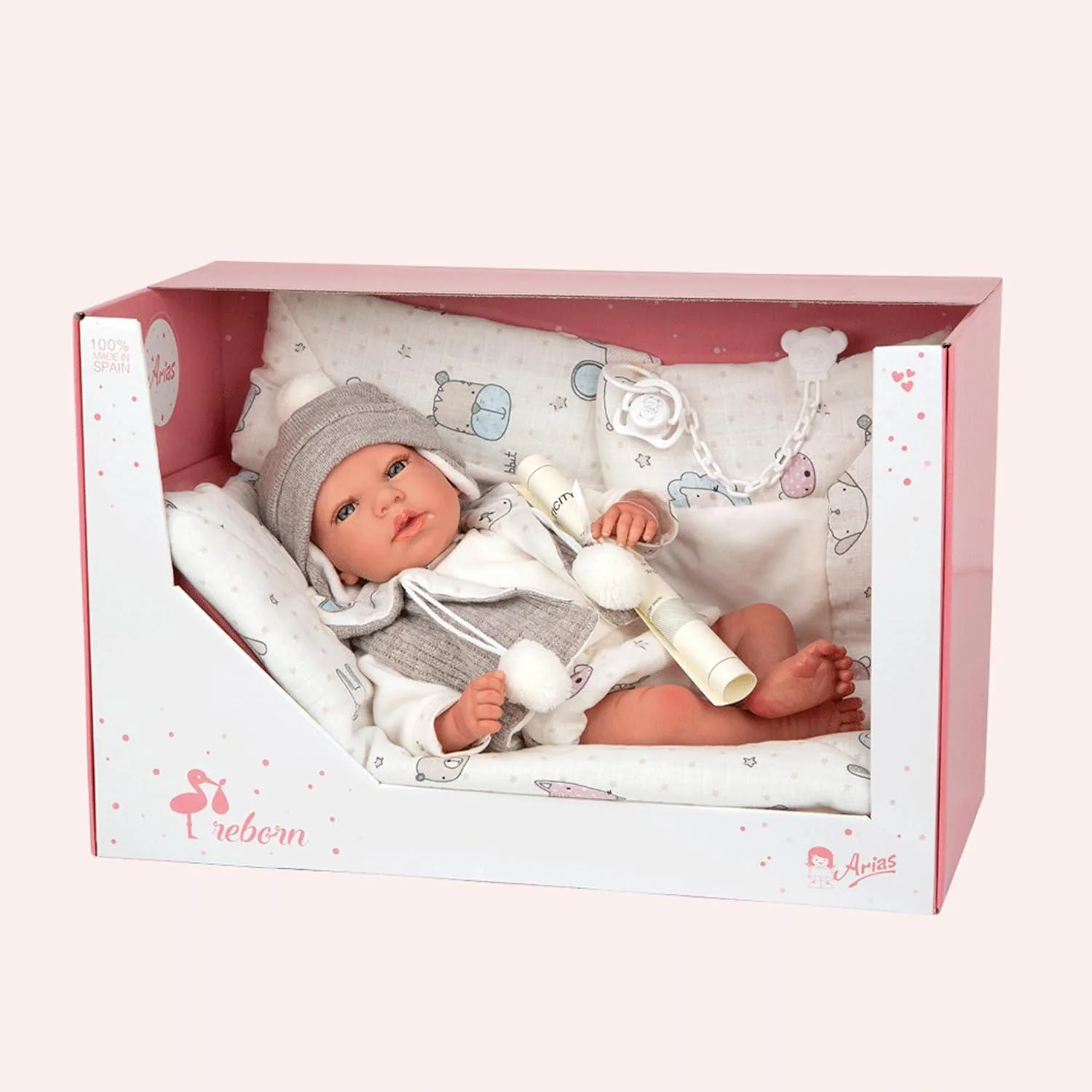 Muñecas Arias - Bambola Reborn Vega con Copertina a Accessori