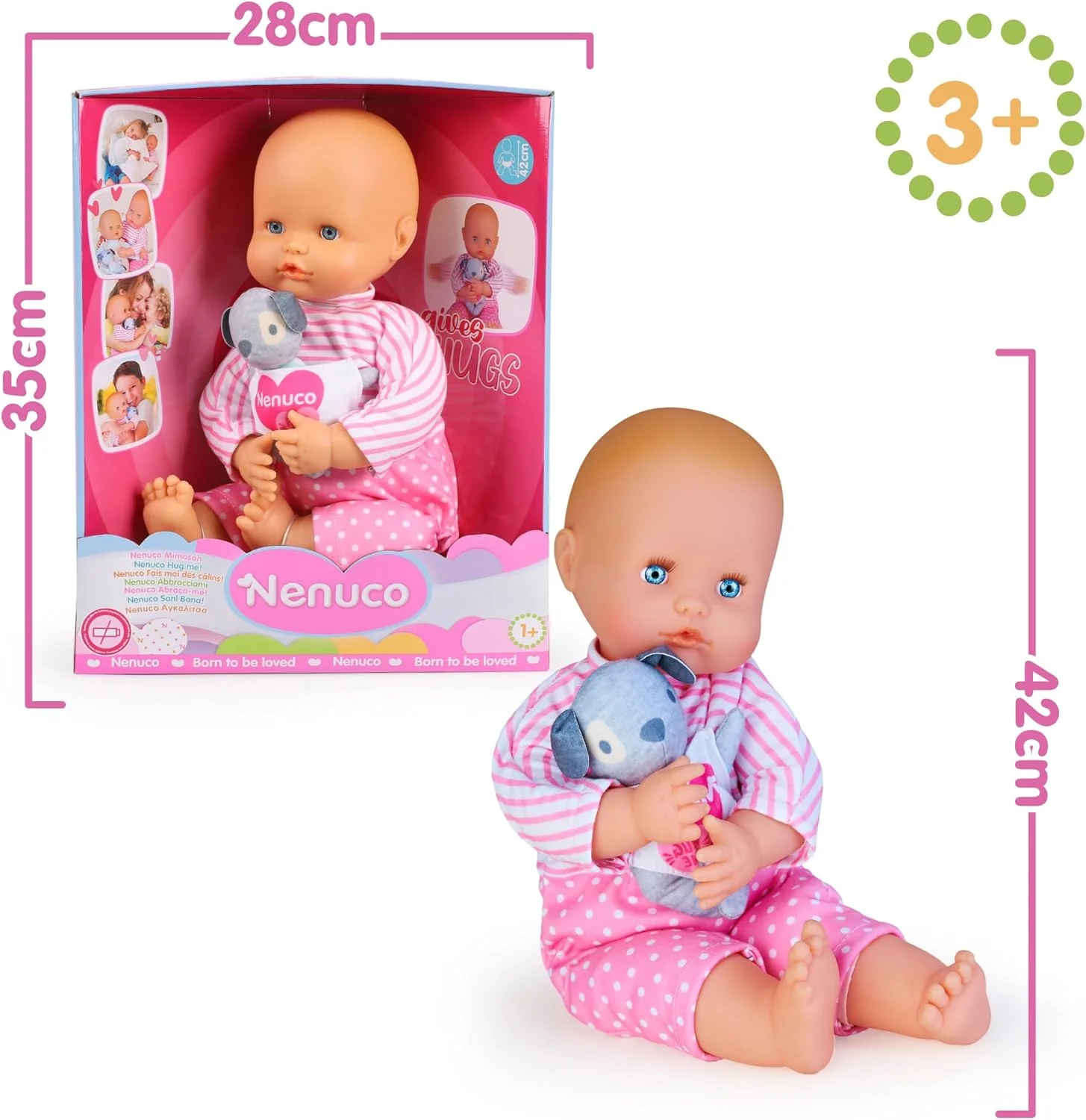 Nenuco Abbracciami bambola con peluche 42cm - Image 3