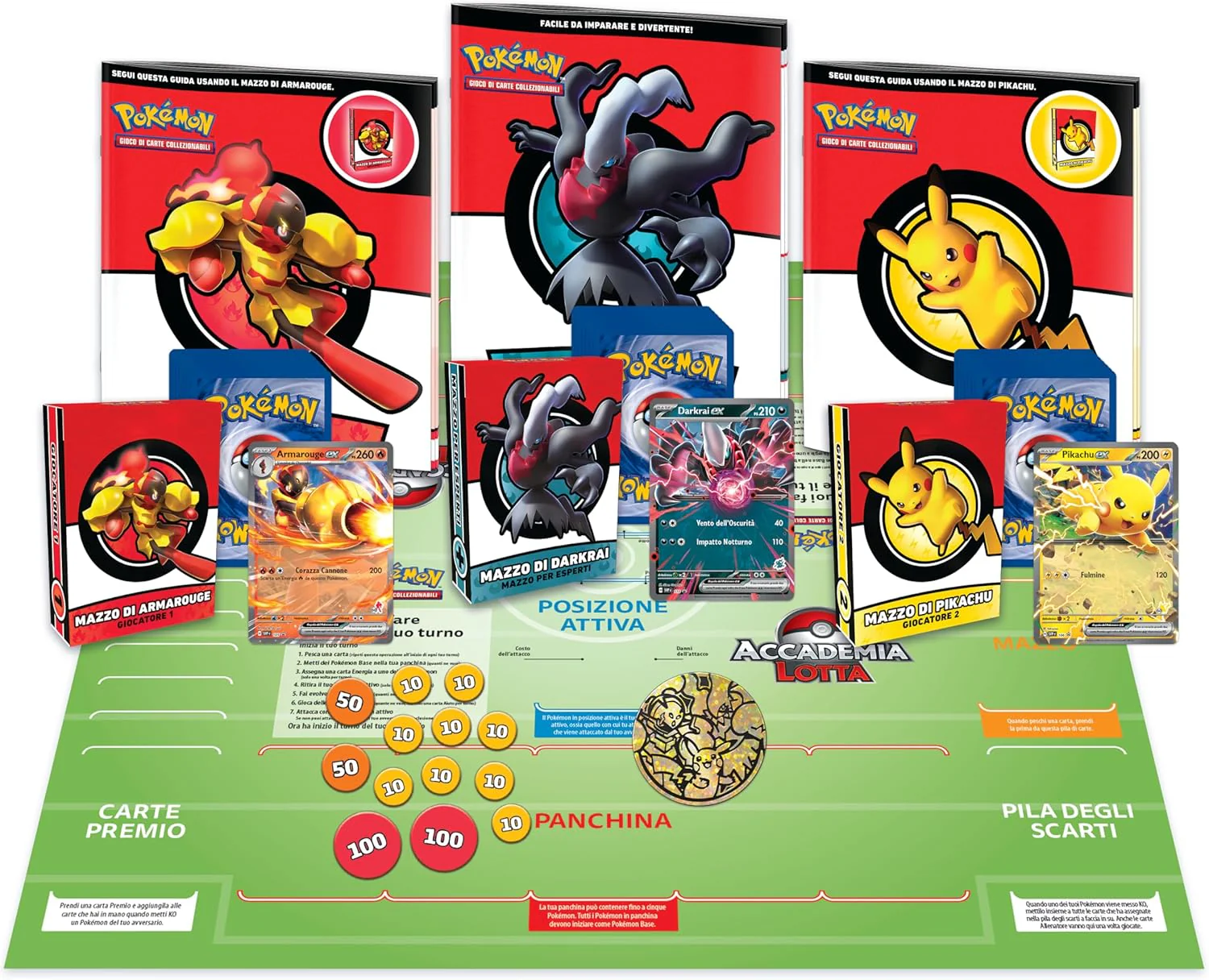 Pokémon - Accademia Lotta con 3 mazzi, due guide e tabellone di gioco - Image 5