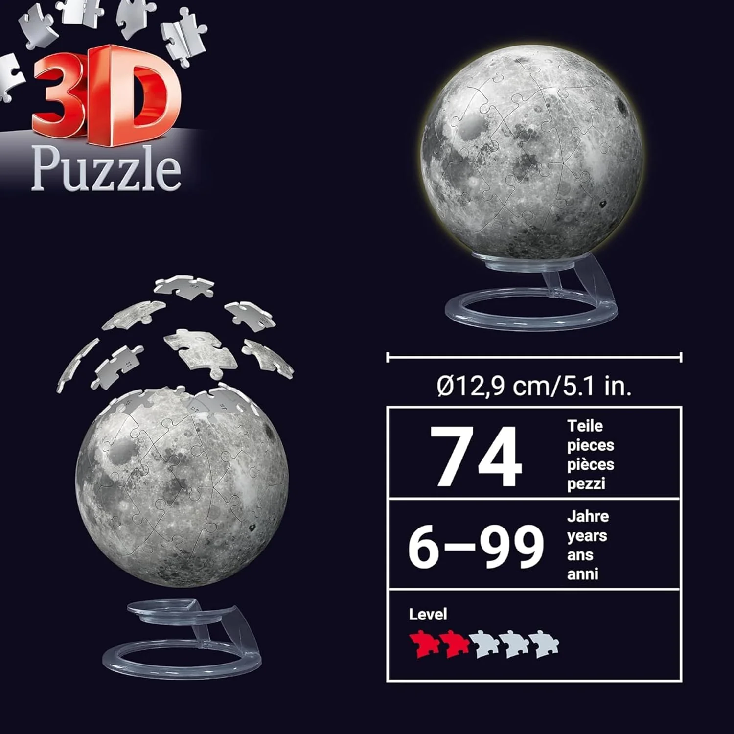 Puzzle 3D Luna Glow In The Dark - Image 4