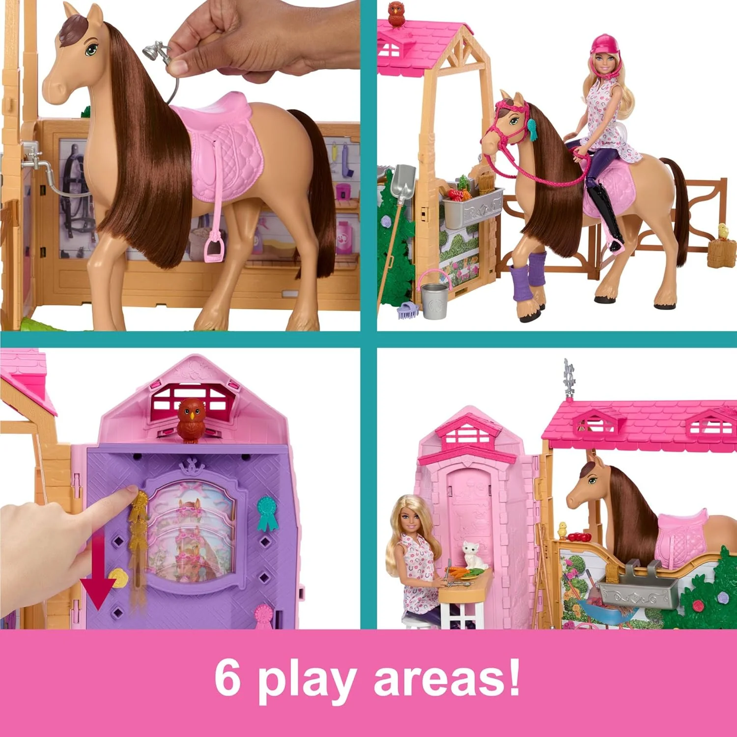 Barbie Ranch Dei Sogni Playset con Cavallo, 6 aree di gioco e 25 accessori - Image 3