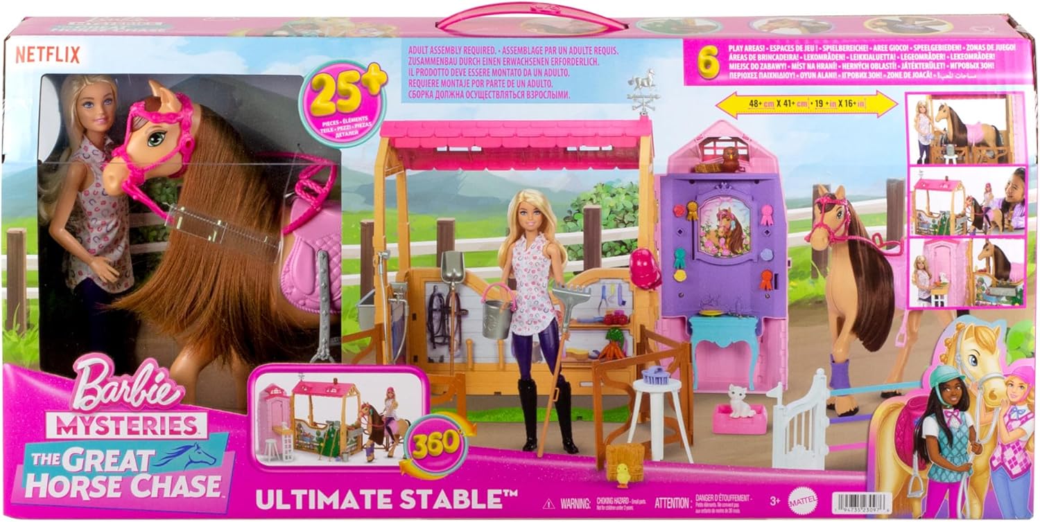 Barbie Ranch Dei Sogni Playset con Cavallo, 6 aree di gioco e 25 accessori - Image 4