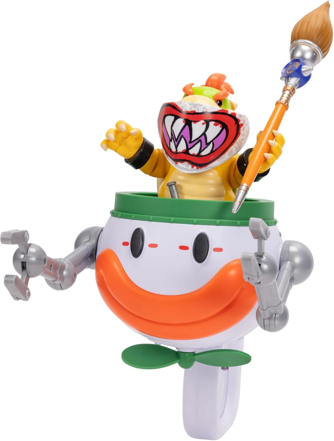 Super Mario Galaxy Movie - Playset Bowser Jr. 13cm con Clown Car, pennello e adesivi Water-Reveal - Image 2