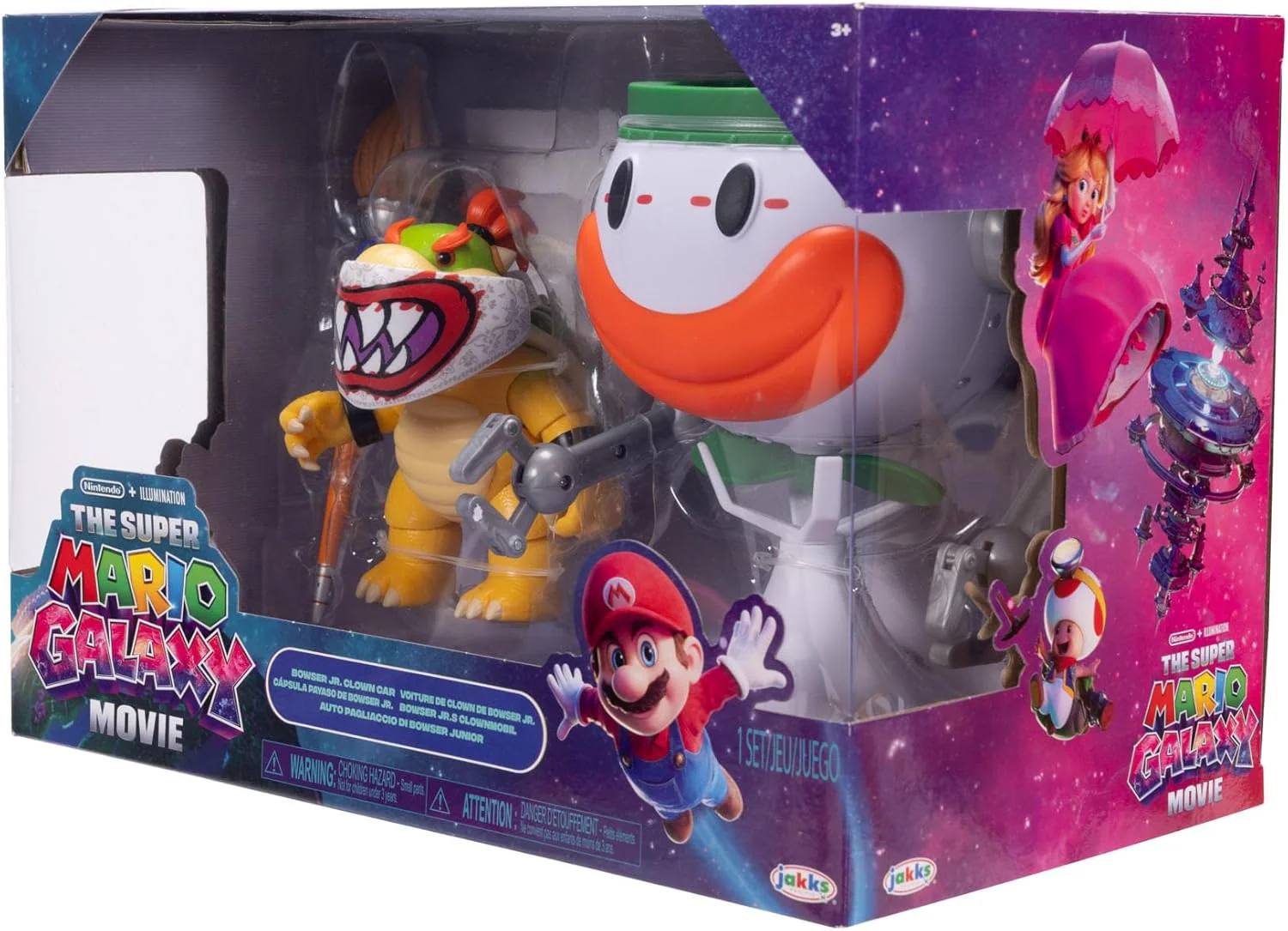 Super Mario Galaxy Movie - Playset Bowser Jr. 13cm con Clown Car, pennello e adesivi Water-Reveal - Image 4